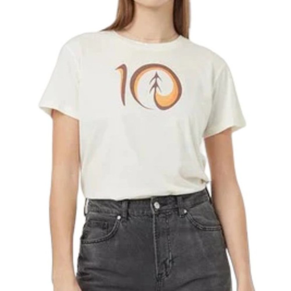 Tentree TShirt Artist Series Logo With Tags Cloud White Amber Glow